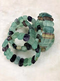 Natural Blood Jasper Fluorite Quartz Bracelet Strand DIY