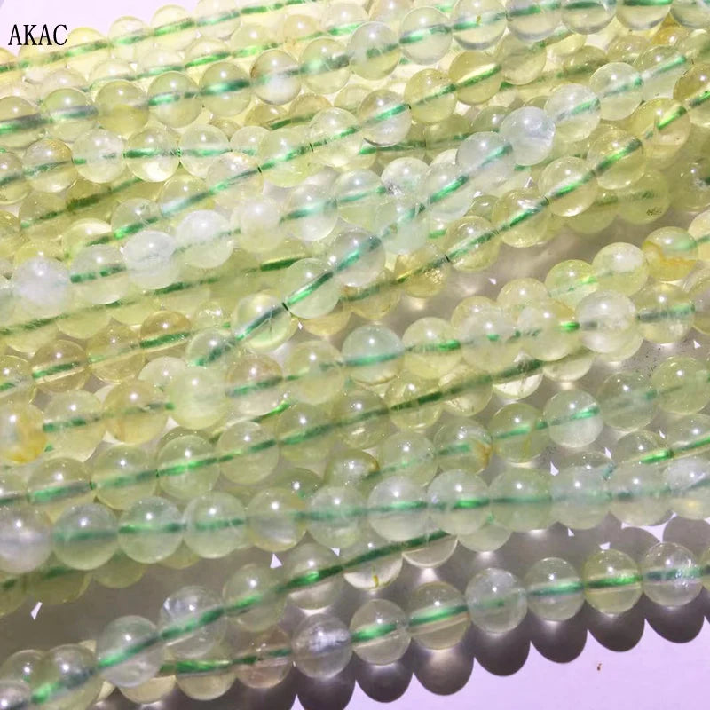 Natural Prehnite Loose Beads for Jewelry DIY Making