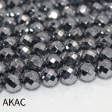 2strands Terahertz faceted round loose beads 8-10mm DIY making healing stone