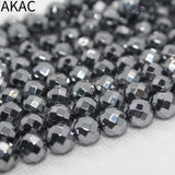 2strands Terahertz faceted round loose beads 8-10mm DIY making healing stone