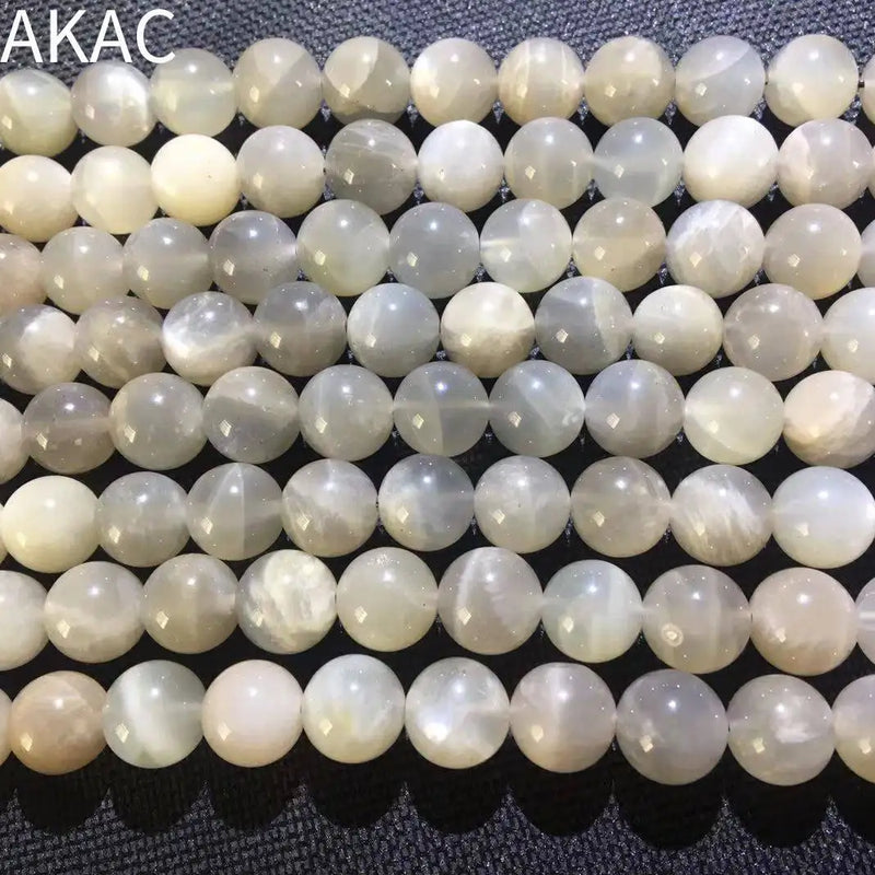 Natural Grey Moonstone Loose Beads 2 Strands 9+-0.2mm DIY Making
