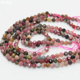 Colorful Tourmaline Faceted Seed Beads 3.5mm for Jewelry Making