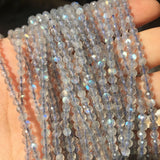 Natural Labradorite Faceted Loose Beads 3mm for DIY Jewelry Making