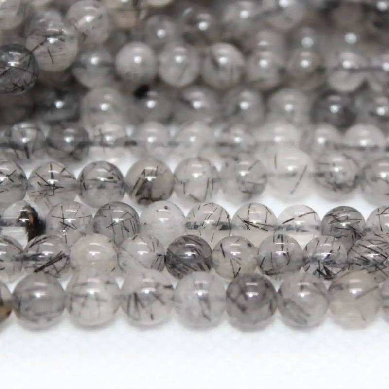 Natural Rutile Quartz Loose Beads 6mm for DIY Jewelry Making