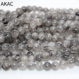 Natural Rutile Quartz Loose Beads 6mm for DIY Jewelry Making