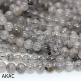 Natural Rutile Quartz Loose Beads 6mm for DIY Jewelry Making