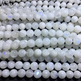 Natural Rainbow Moonstone Loose Beads 7.3-7.8mm Strand DIY Making
