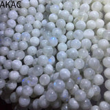 Natural Rainbow Moonstone Loose Beads 7.3-7.8mm Strand DIY Making