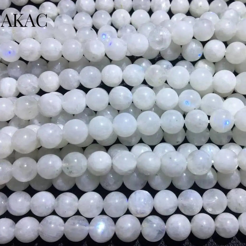 Natural Rainbow Moonstone Loose Beads 7.3-7.8mm Strand DIY Making