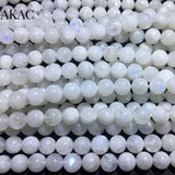 Natural Rainbow Moonstone Loose Beads 7.3-7.8mm Strand DIY Making