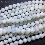 Natural Rainbow Moonstone Loose Beads 7.3-7.8mm Strand DIY Making