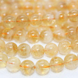 Natural Citrine Quartz Loose Beads 8-8.5mm for DIY Jewelry Making
