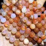Natural Orange Agate Loose Beads 8mm for DIY Jewelry Making
