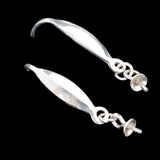925 Sterling Silver Flower Ear Wire Hooks Earring Findings