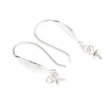 925 Sterling Silver Flower Ear Wire Hooks Earring Findings