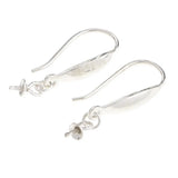 925 Sterling Silver Flower Ear Wire Hooks Earring Findings