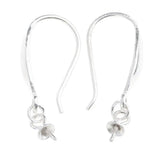 925 Sterling Silver Flower Ear Wire Hooks Earring Findings