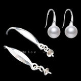 925 Sterling Silver Flower Ear Wire Hooks Earring Findings