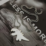 2x Cartoon Paired Dinosaur Couple Necklace Ins Creative Pendant