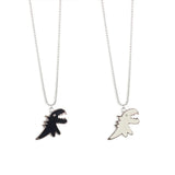 2x Cartoon Paired Dinosaur Couple Necklace Ins Creative Pendant
