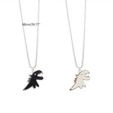 2x Cartoon Paired Dinosaur Couple Necklace Ins Creative Pendant