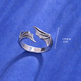 Unisex Wing Ring Set Vintage Adjustable Couple Ring