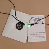 Glowing Night Necklace for Couples Luminous Bead Pendant on Rope Chain