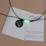 Glowing Night Necklace for Couples Luminous Bead Pendant on Rope Chain