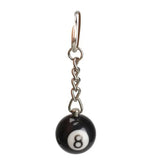 2x No. 8 Billiard Ball Key Chain Charm Key Ring Happy Smile Pool Cue Accessory