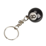 2x Billiard Ball Keychain Happy No. 8