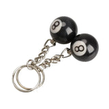 2x No. 8 Billiard Ball Key Chain Charm Key Ring Happy Smile Pool Cue Accessory