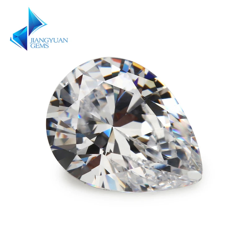 5A CZ Stone Pear Shape Synthetic Gems Cubic Zirconia For Jewelry