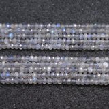 Gray Labradorite Stone Beads Rondelle Spacer Faceted 15''