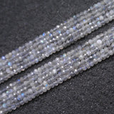 Gray Labradorite Stone Beads Rondelle Spacer Faceted 15''