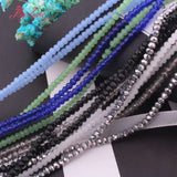 2x3mm Glass Crystal Necklaces Rondelle Bohemian Jewelry Ethnic Necklace