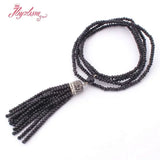 2x3mm Glass Crystal Necklaces Rondelle Bohemian Jewelry Ethnic Necklace