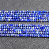 Natural Lapis Lazuli Stone Beads Faceted Rondelle Spacer DIY Loose Beads 15''