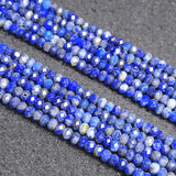Natural Lapis Lazuli Stone Beads Faceted Rondelle Spacer DIY Loose Beads 15''