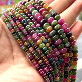 Natural Stone Tourmaline Chalcedony Loose Beads for Jewelry Making 15''