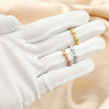 Rose Plated 925 Silver Marquise Prong Ring Settings Stackable