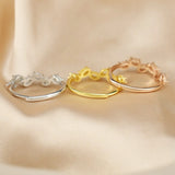 Rose Plated 925 Silver Marquise Prong Ring Settings Stackable