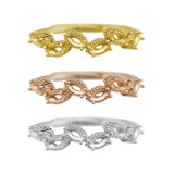 Rose Plated 925 Silver Marquise Prong Ring Settings Stackable
