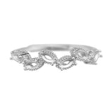 Rose Plated 925 Silver Marquise Prong Ring Settings Stackable
