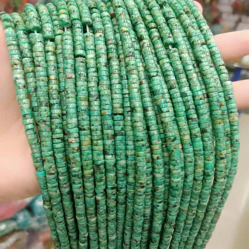 2x4mm African Turquoise Heishi Stone Beads 15''