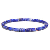 Colorful Snakeskin Stone Bracelet Flat Round Boho Jewelry