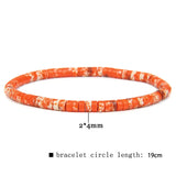 Colorful Snakeskin Stone Bracelet Flat Round Boho Jewelry