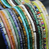 2x4mm Natural Stone Heishi Beads Loose Spacer Agates Jades Gem Stone Beads