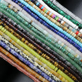 2x4mm Natural Stone Heishi Beads Loose Spacer Agates Jades Gem Stone Beads