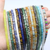 2x4mm Natural Stone Heishi Beads Loose Spacer Agates Jades Gem Stone Beads