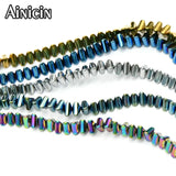Rainbow Titanium Triangles Strand Loose Beads 5pcs